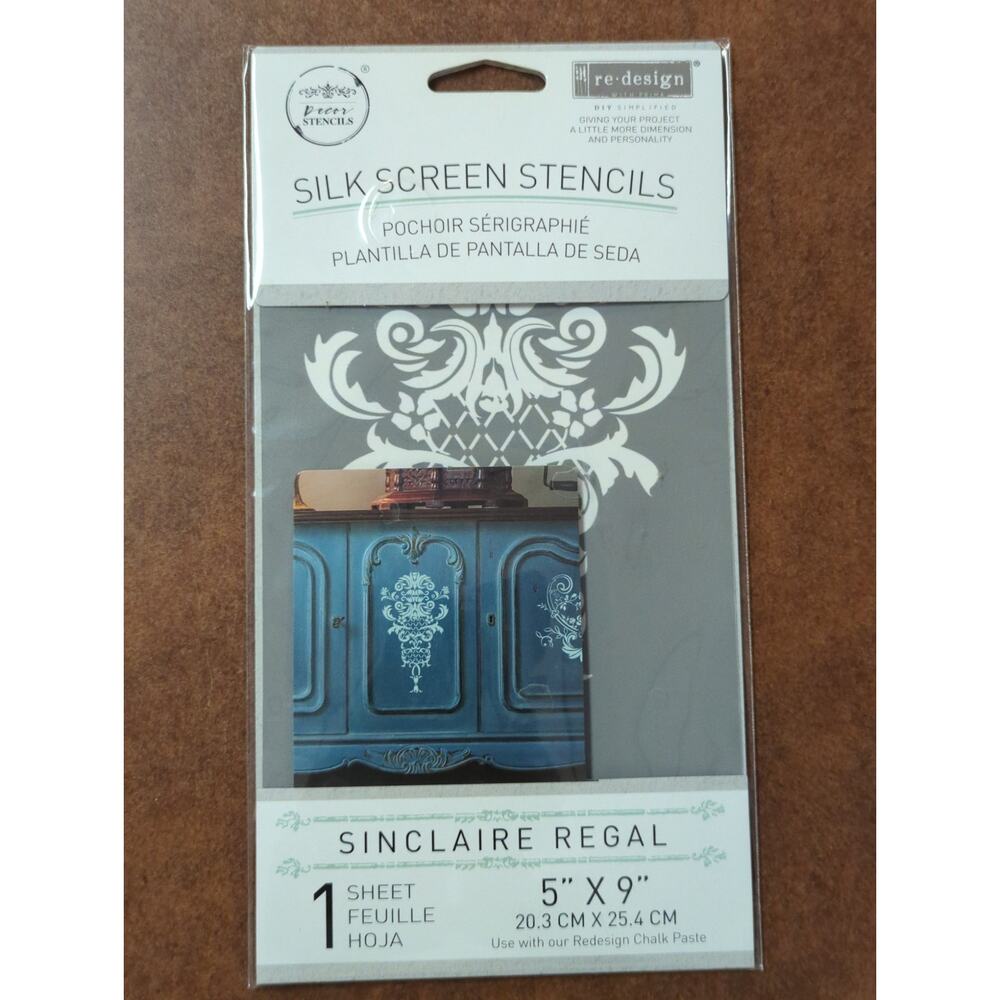 Redesign with Prima "Sinclaire Scroll" Silk Screen Stencil